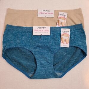 Jockey 2pk Smooth & Shine Seamless Hipster Panties Size Lg